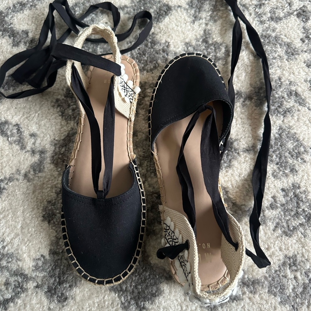 Women's Black Espadrille Sandals